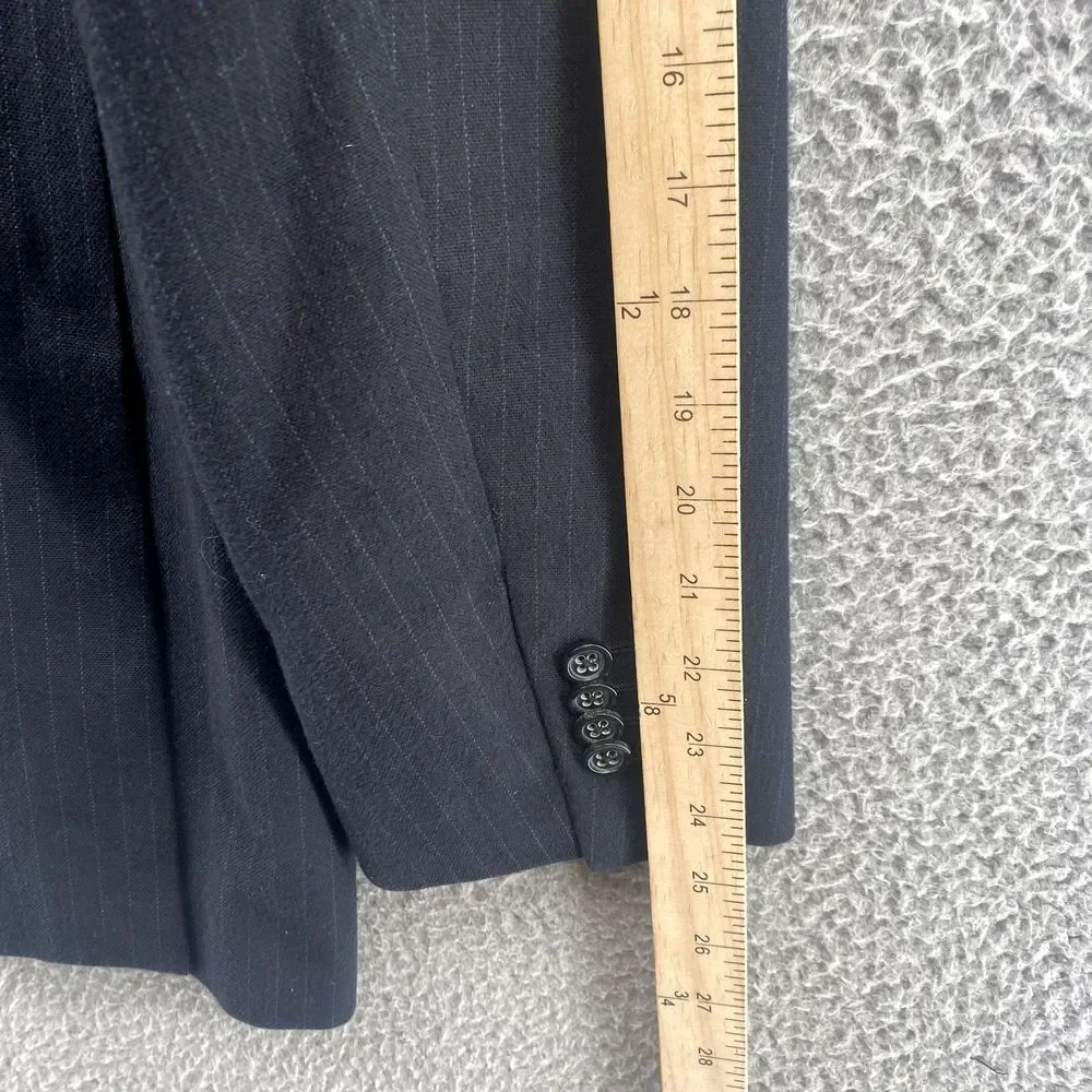 Banana Republic Blazer Mens 38R Black Pinstripe‎ Modern Corpcore Office Academia